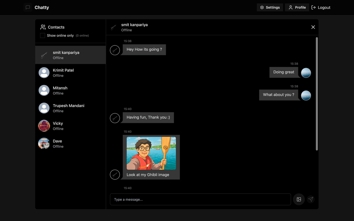 Chatty – Realtime Chat App