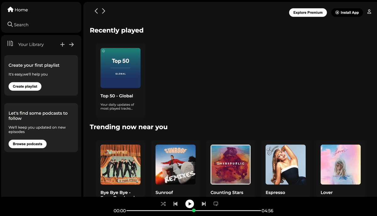 Spotify Web Player Clone